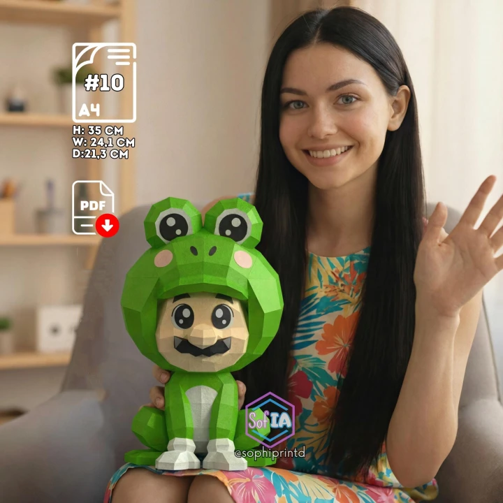 Mario Frog Suit Papercraft PDF Template For office, Room, Decor, DIY gift for friends, family, Low poly Paper, Paper Craft 3D kit by SoPhiaPrintD