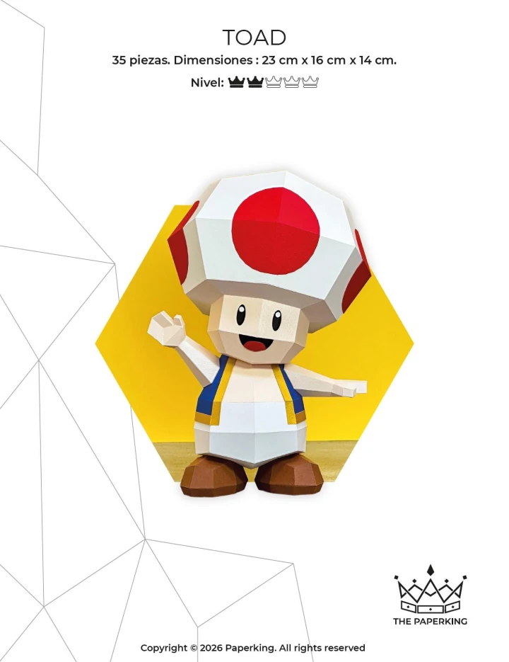 Mushroom Character | Papercraft 3D Pattern & Template – Low Poly PDF | Cute Game Inspired DIY Decor | Paper Figure