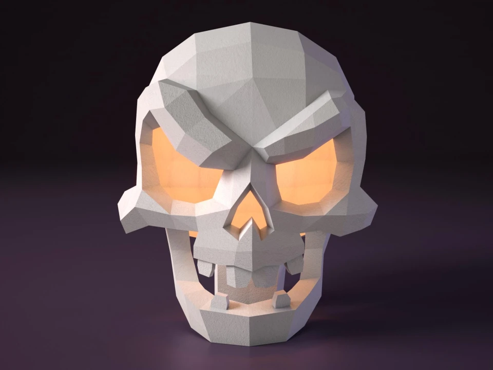 Skull Papercraft DIY | Halloween decor papercraft | PDF | DIY printable template | 3D sculpture
