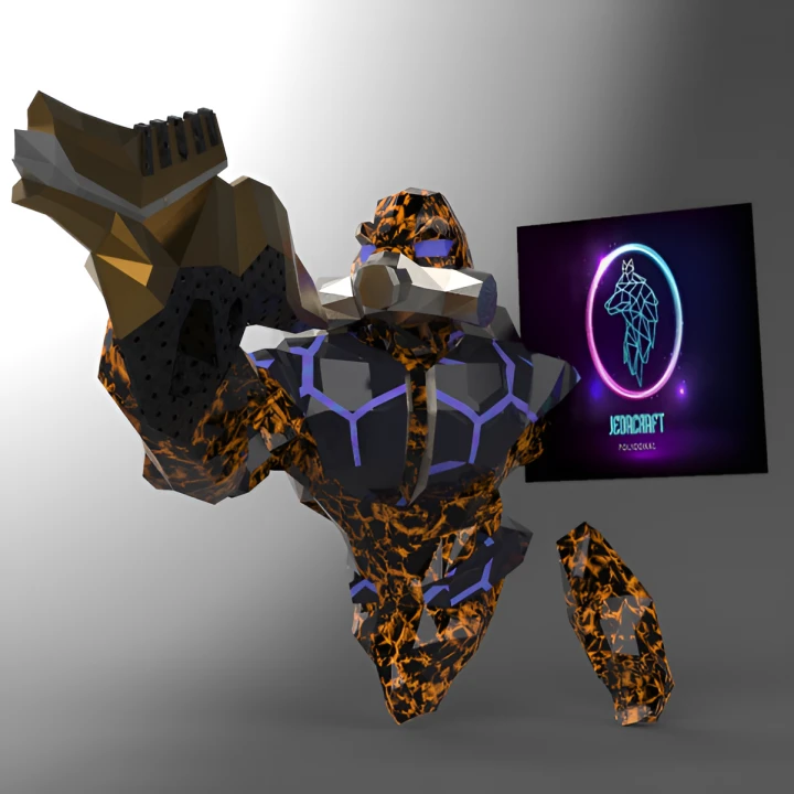 Halo Grunt (Unggoy) PDF Template, DIY 3d Model, FanArt, Paper Sculpture, Low Poly, Pepakura, Craft, Manualidad, Paper Art