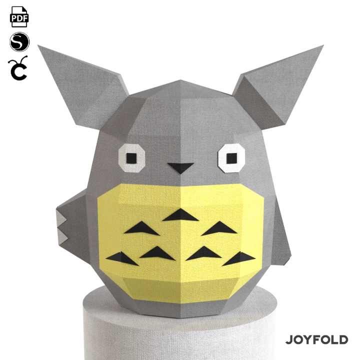 JoyFold Doll Totoro Chibi Papercraft/Template PDF DXF SVG/Low Poly/Papercraft/ 3D Art/ Origami/Party/Home Decor JoyFold Doll Totoro Chibi Papercraft/Template PDF DXF SVG/Low Poly/Papercraft/ 3D Art/ Origami/Party/Home Decor