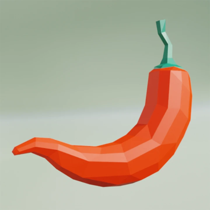 Chili Papercraft, Lowpoly Papercraft, Fovea - Papercraft - Nonitt