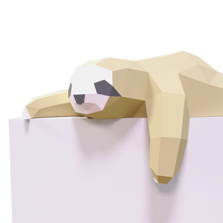 Sloth Sleeping Papercraft, Lowpoly Papercraft, Fovea - Papercraft - Nonitt