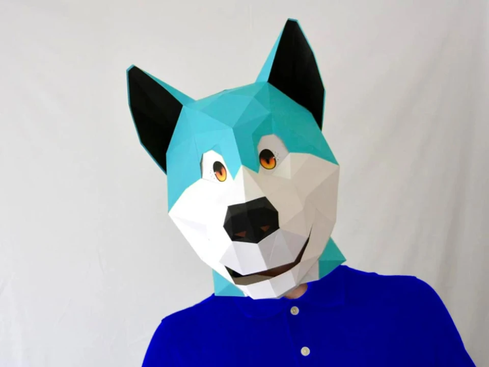 Toon Dog Kid Mask Papercraft or Foam Pattern | Papercraft Pattern | Printable Mask | Cartoon Dog | Halloween Mask | Paper Mask