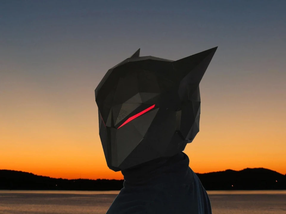 Galactic Ninja Mk1 Low Poly Mask Pattern - Papercraft Template Uses Just Paper and Glue | Halloween Mask Robot Mask Galactic Ninja Mk1 Low Poly Mask Pattern - Papercraft Template Uses Just Paper and Glue | Halloween Mask Robot Mask