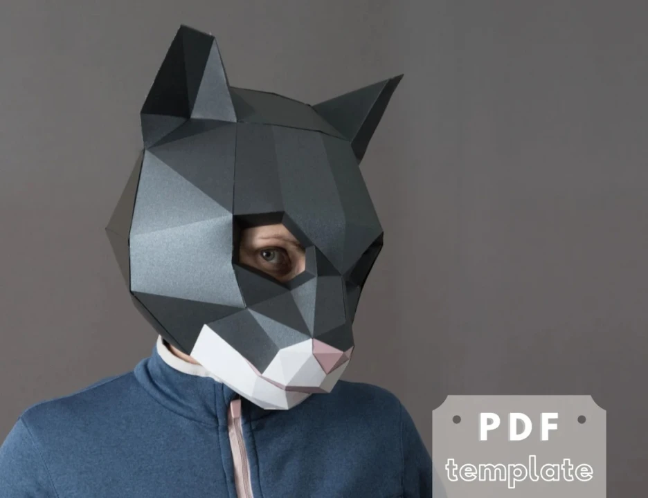 DIY Cat Mask: Printable Papercraft Costume (PDF Pattern)
