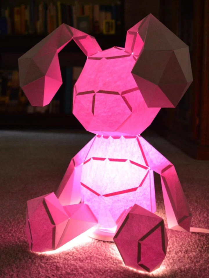 Easter Bunny that Lights Up! Fun Papercraft Pattern | Rabbit Figurine | Easter Project | DIY Project | Baby Shower Easter Bunny that Lights Up! Fun Papercraft Pattern | Rabbit Figurine | Easter Project | DIY Project | Baby Shower