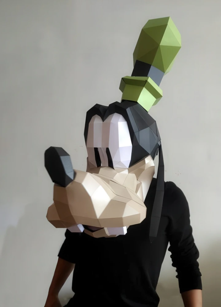 GOOFY Mask DIY, Lowpoly Papercraft