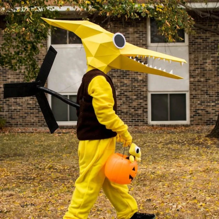 Dinosaur Mask - Pterodactyl Mask Paper Pattern | Halloween Mask Dinosaur Mask Kid Papercraft Template Paper Mask