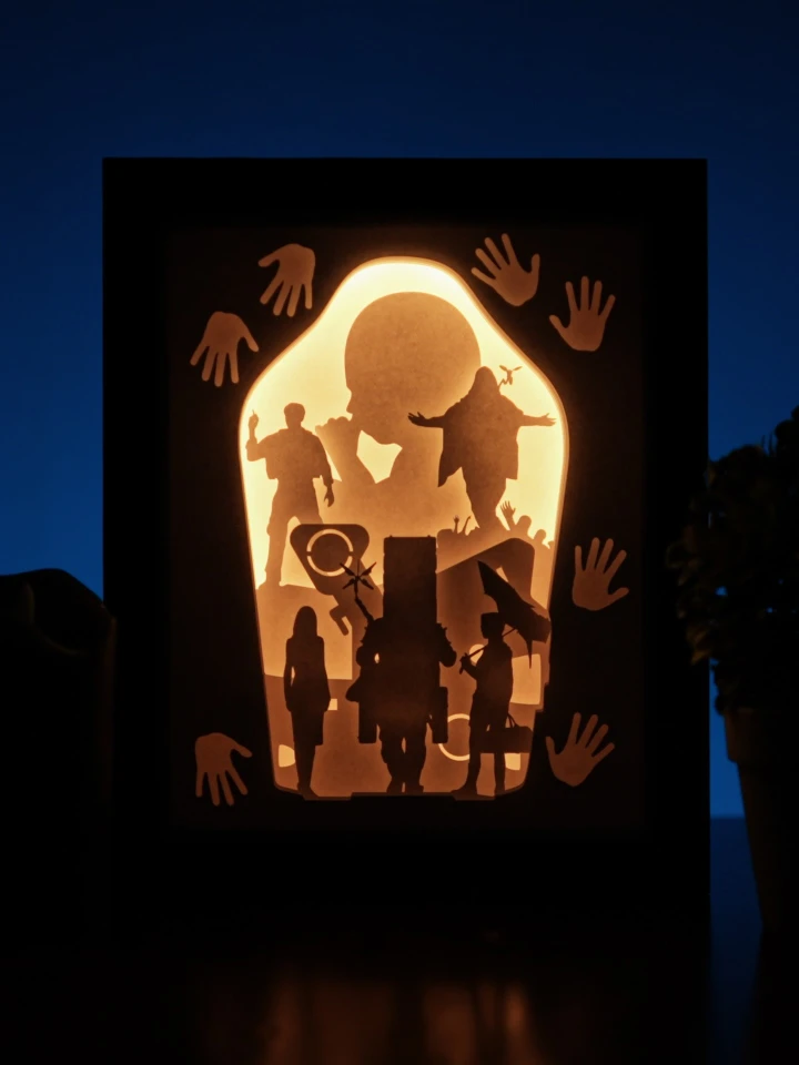 Death Stranding DIY Layered 3D Lightbox Papercut Template | Digital Lightbox Art for Home Decor, Shadow Box SVG PDF