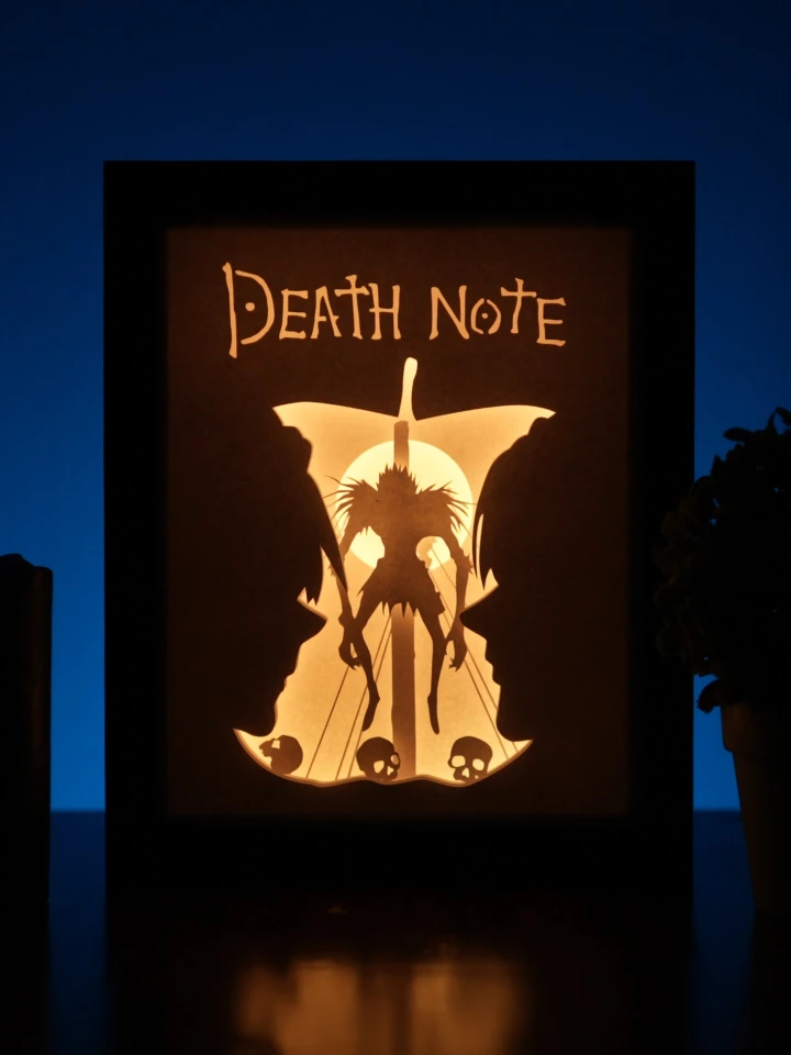 Death Note DIY Layered 3D Lightbox Papercut Template | Digital Lightbox Art for Home Decor, Shadow Box SVG PDF
