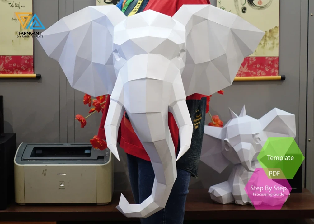 Elephant Paper Model template | Elephant paper Sculpture | Elephant Papercraft Kit DIY 3D Paper Crafts Elephant Paper Model template | Elephant paper Sculpture | Elephant Papercraft Kit DIY 3D Paper Crafts