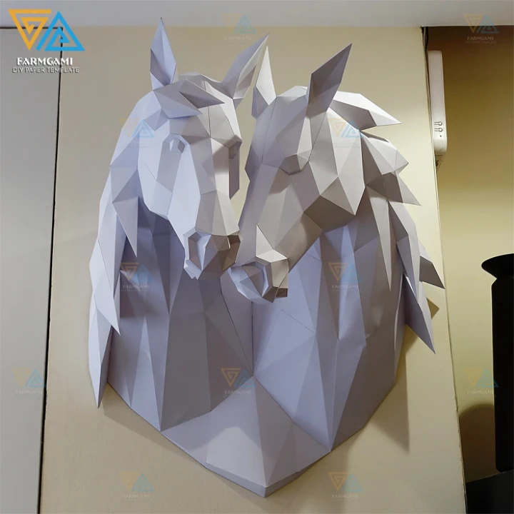 Couple Horse Paper Model template |Couple Horse paper Sculpture |Couple Horse Papercraft Kit DIY 3D Paper Crafts Couple Horse Paper Model template |Couple Horse paper Sculpture |Couple Horse Papercraft Kit DIY 3D Paper Crafts