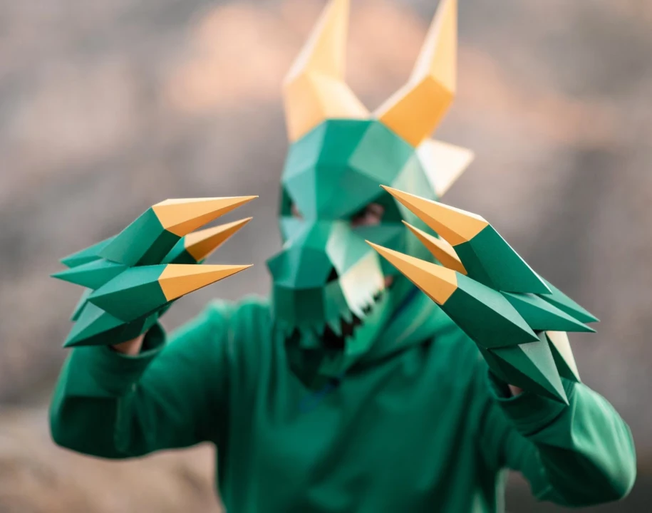 Dragon Claws, Dinosaur Claws | DIY Paper Claws, Printable Template, Papercraft, 3D Claws, Polygon, Low Poly, Geometric, Costume, Pattern