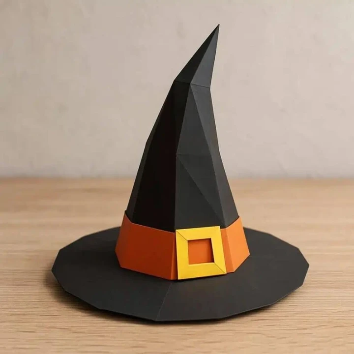 Witch Hat Low poly Papercraft, DIY, PDF