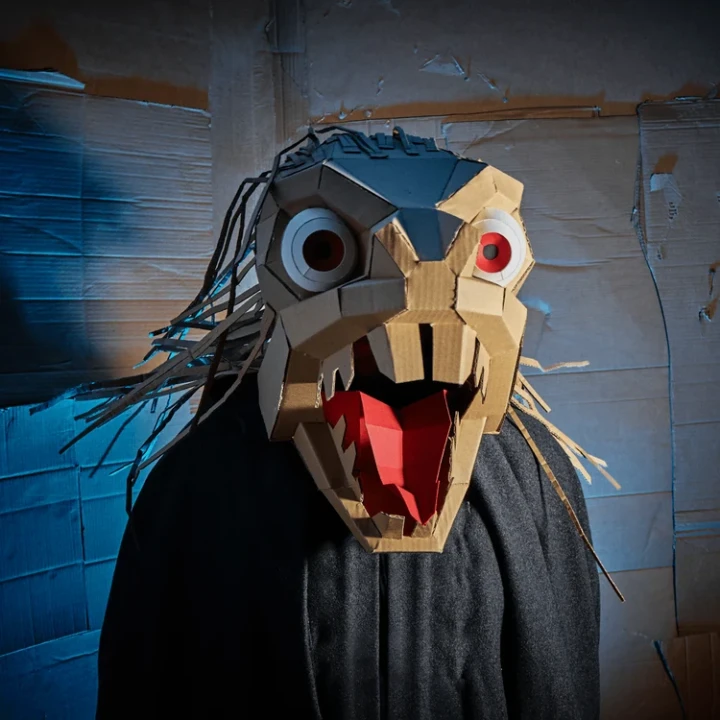 Jabberwock 3D Papercraft Mask Template, Paper Mask, Unique Halloween Costume, PDF Pattern