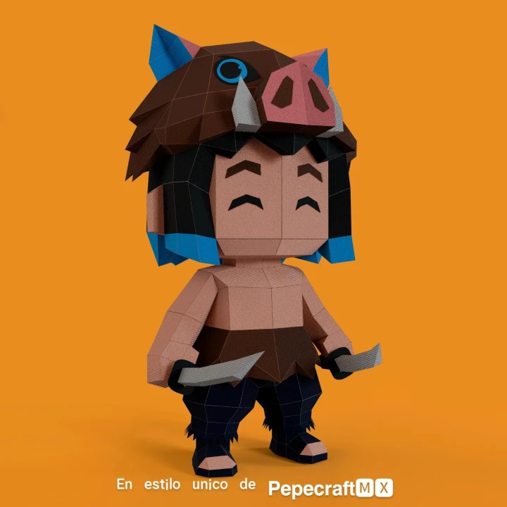 Inosuke 3D Digital Template PDF | DIY Papercraft | Demon Slayer: Kimetsu no Yaiba | Instant Download |