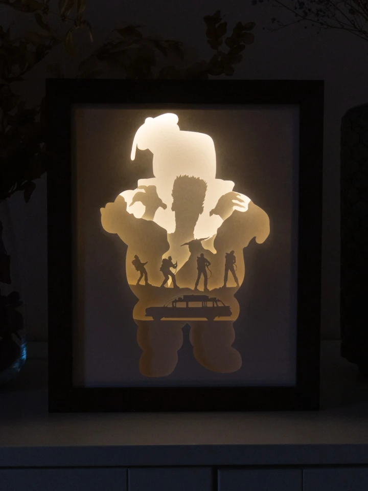 Ghostbusters DIY Layered 3D Lightbox Papercut Template | Digital Lightbox Art for Home Decor, Shadow Box SVG PDF