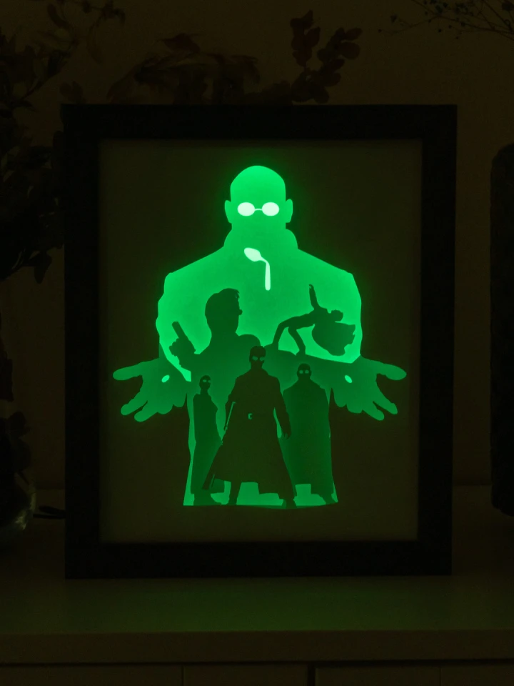 Matrix DIY Layered 3D Lightbox Papercut Template | Digital Lightbox Art for Home Decor, Shadow Box SVG PDF