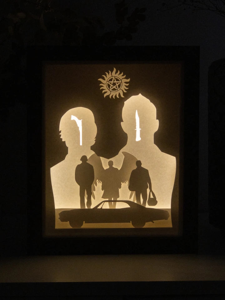 Supernatural DIY Layered 3D Lightbox Papercut Template | Digital Lightbox Art for Home Decor, Shadow Box SVG PDF
