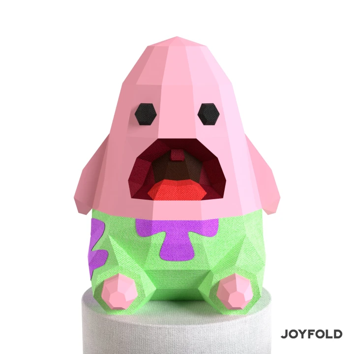 JoyFold Doll Surprised Patrick Papercraft/Template PDF/Low Poly/Papercraft/ 3D Art/ Origami/Party/Home Decor
