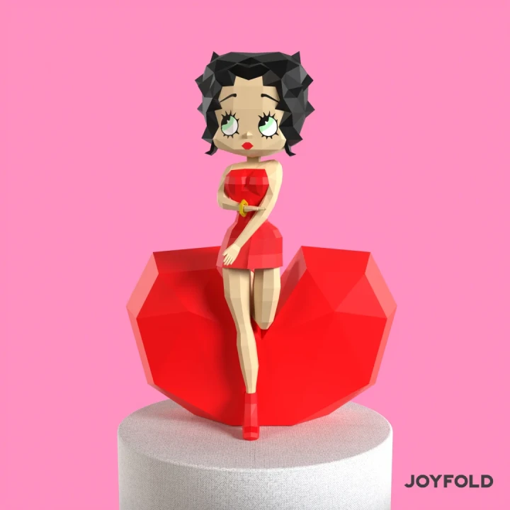 JoyFold Doll Betty Boop Red and Betty Boop White Papercraft/Template PDF/Low Poly/Papercraft/ 3D Art/ Origami/Party/Home Decor