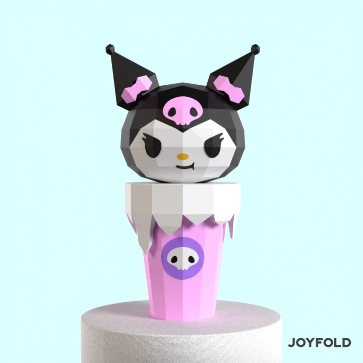 JoyFold Doll Kuromi Frappe Papercraft/Template PDF/Low Poly/Papercraft/ 3D Art/ Origami/Party/Home Decor
