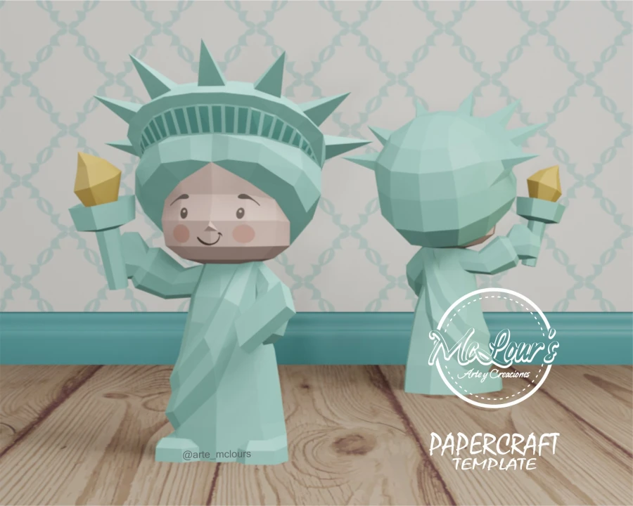 Statue of Liberty Doll Papercraft/ DiY Craft/ Template PDF/ Low Poly/ Papercraft/ 3D Boy/ Origami/ Home decor