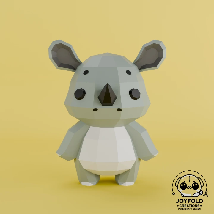JoyFold Doll Rinoceronte Papercraft/Template PDF/Low Poly/Papercraft/ 3D Art/ Origami/Party/Home Decor