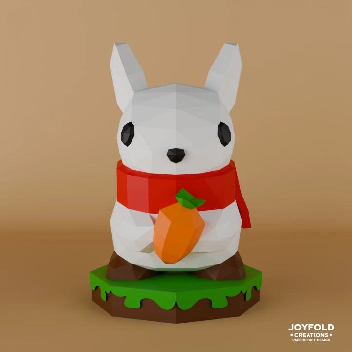 JoyFold Doll Tsuki Bunny Papercraft/Template PDF/Low Poly/Papercraft/ 3D Art/ Origami/Party/Home Decor