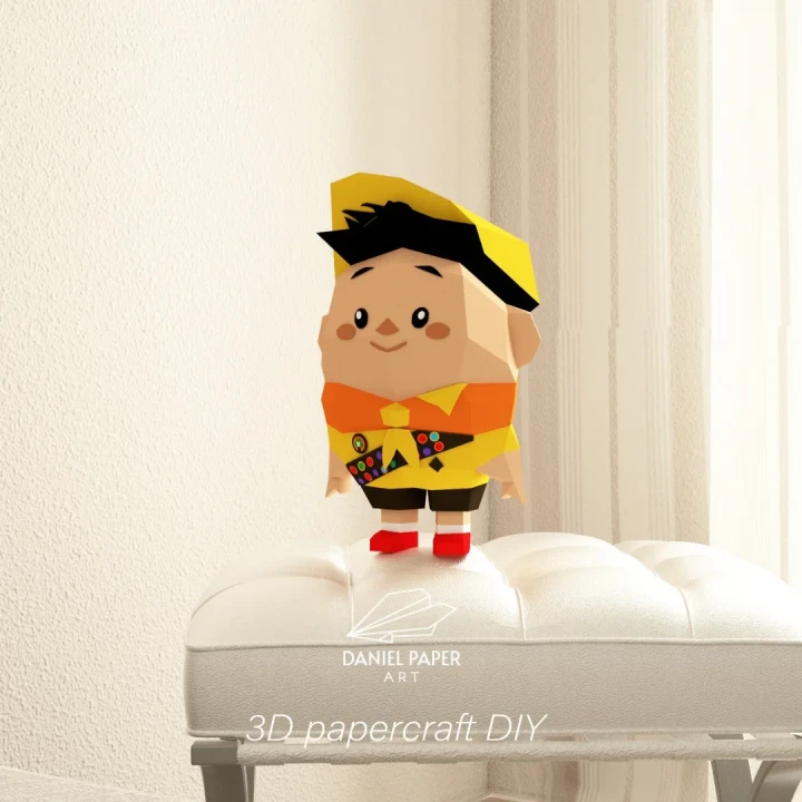 Russell Up Movie Template, DIY 3d Model, FanArt, Paper Sculpture, Low Poly, Pepakura, Craft, Manualidad, Paper Art