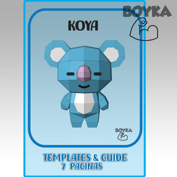 Koya BTS21 - LINE FRIENDS Low Poly Papercraft Templates Gift DIY Decoration BOYKA