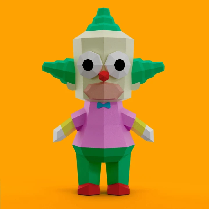 Krusty the Clown 3D Digital Template PDF | DIY Papercraft | The Simpsons| Instant Download | Krusty the Clown 3D Digital Template PDF | DIY Papercraft | The Simpsons| Instant Download |