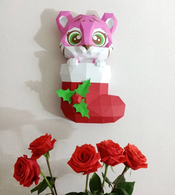 Little Tiger in a Boot Papercraft Template - Low Poly, Pepakura PDF, DIY Handmade, Home Decoration, Creative Gifts Little Tiger in a Boot Papercraft Template - Low Poly, Pepakura PDF, DIY Handmade, Home Decoration, Creative Gifts