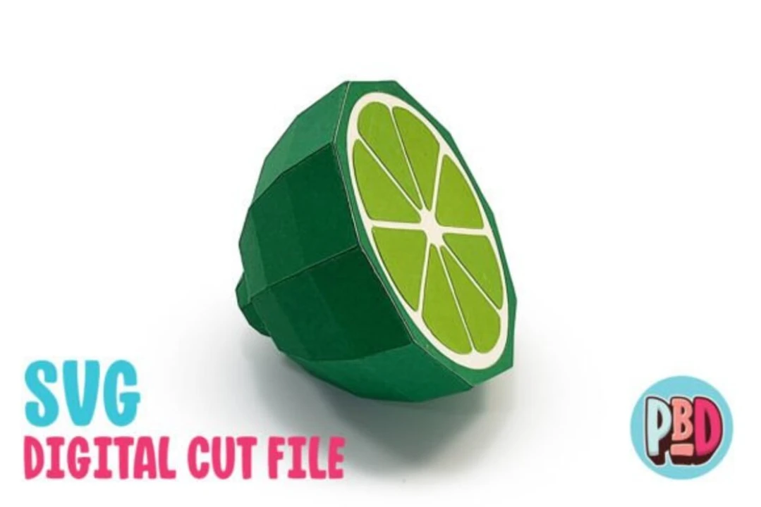 Lime 3D Papercraft SVG