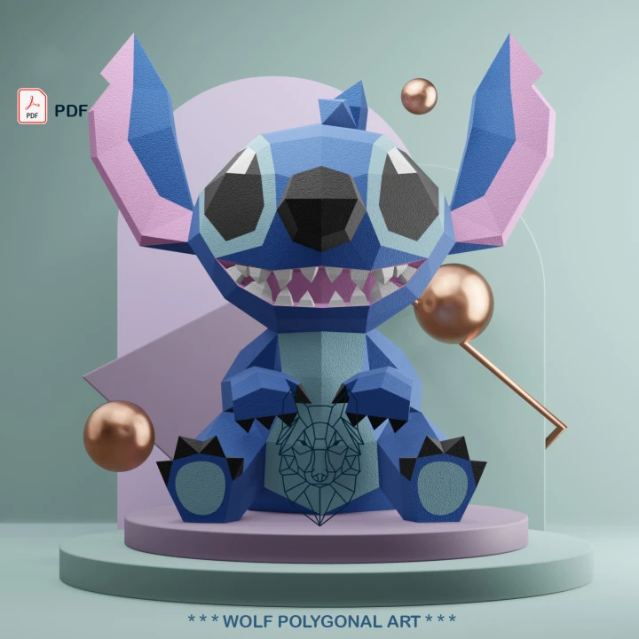 Stitch Papercraft Template- 3d Craft template