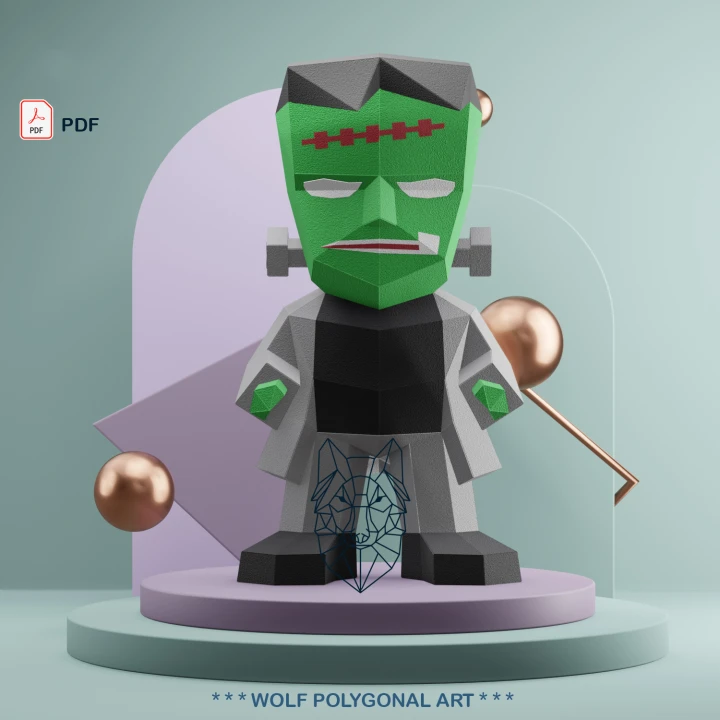 Chibi Frankenstein Nightmare Doll – Cute Gothic Monster Papercraft Figure