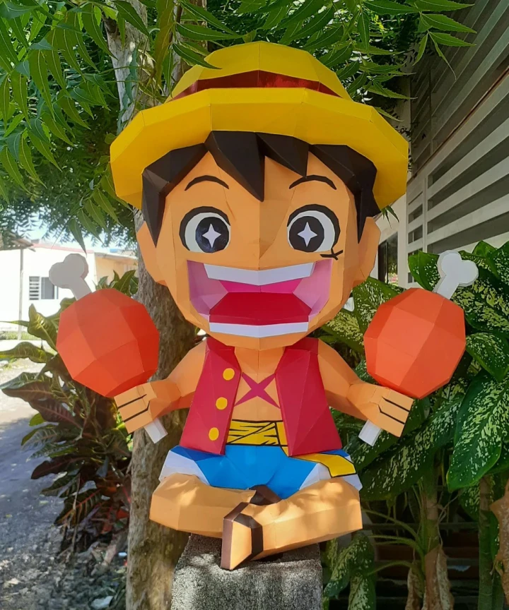 One Piece Luffy 3D Decor Low poly Papercraft, DIY, PDF