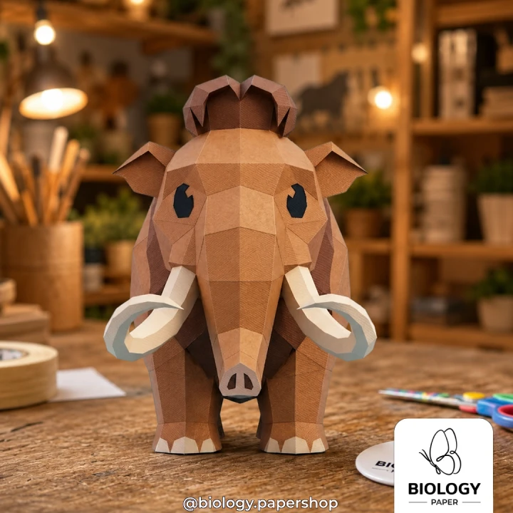 Manny Ice Age Low Poly Papercraft Template Pepakura PDF DIY Handmade