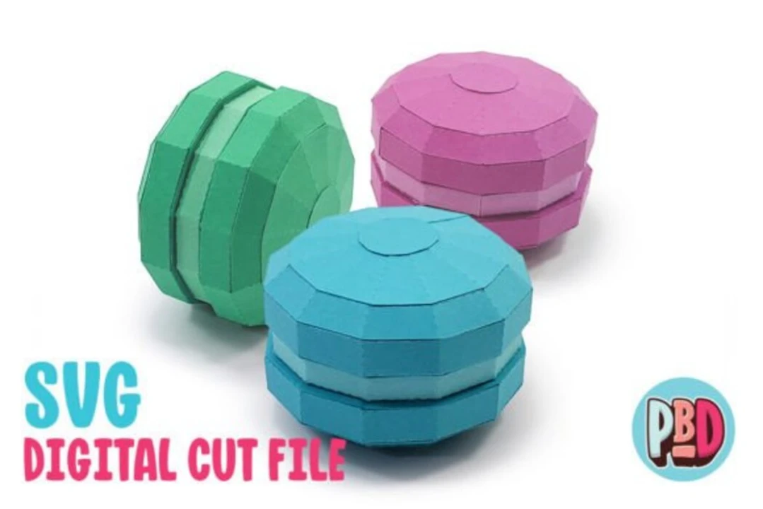 Macarons 3D Papercraft SVG