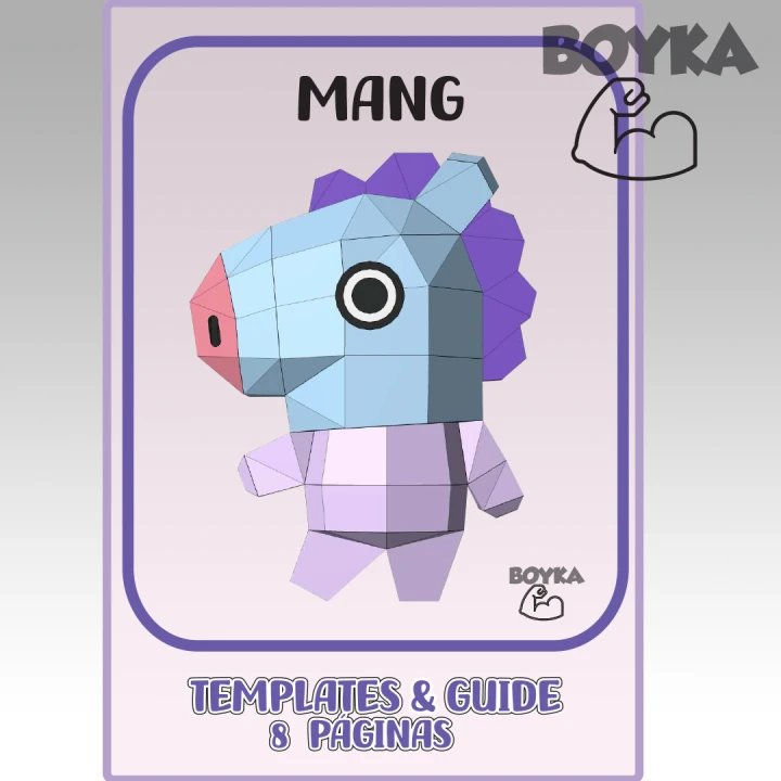 Mang BTS21 - LINE FRIENDS Low Poly Papercraft Templates Gift DIY Decoration BOYKA