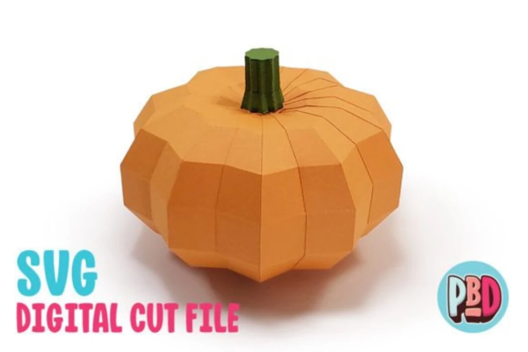 Pumpkin 3D Papercraft SVG