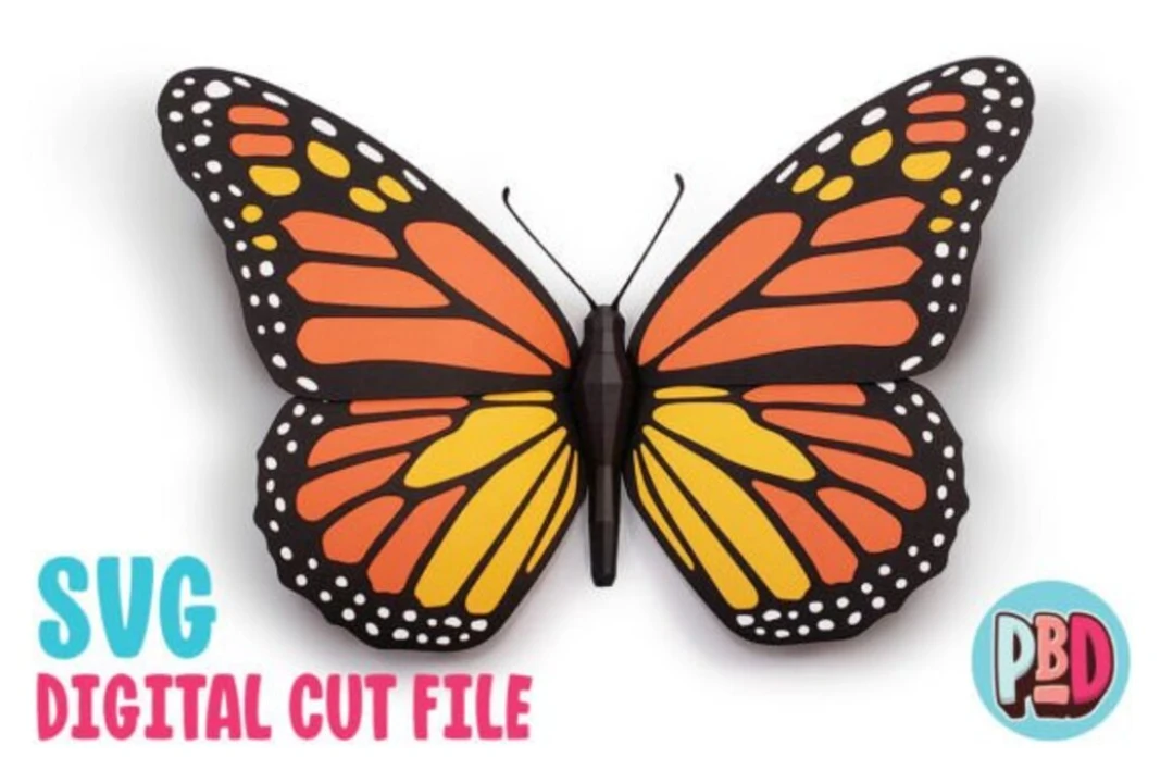 Monarch Butterfly 3D Papercraft SVG