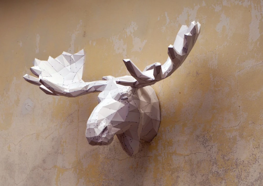 Moose Sculpture Papercraft, DIY, Papercraft