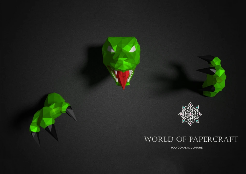 The Lizard, Reptile (Reptiloid), Papercraft Hero , PDF Template, Low Poly man, Paper Sculpture, DIY, Pepakura Pattern, Handmade