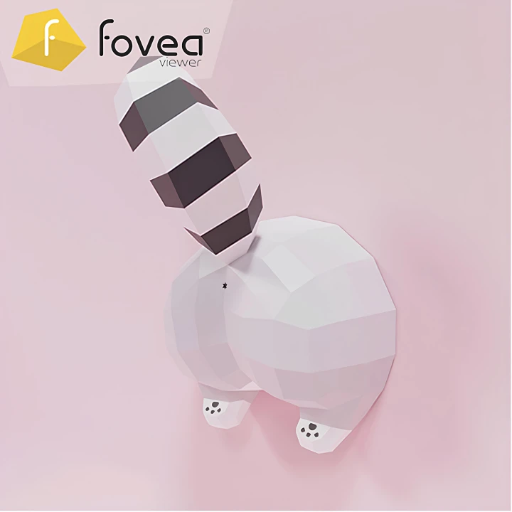Cucul Raton (Raccoon Bottom) Papercraft, Lowpoly Papercraft, Fovea - Papercraft - Nonitt