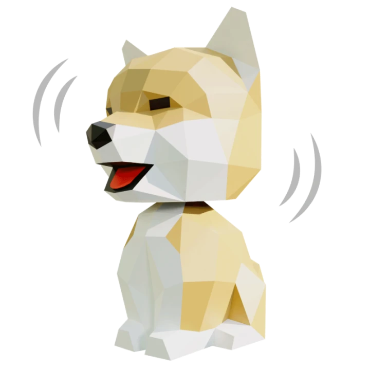 Wobble Shiba Papercraft, Lowpoly Papercraft, Fovea - Papercraft - Nonitt
