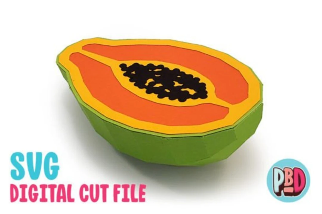 Papaya 3D Papercraft SVG