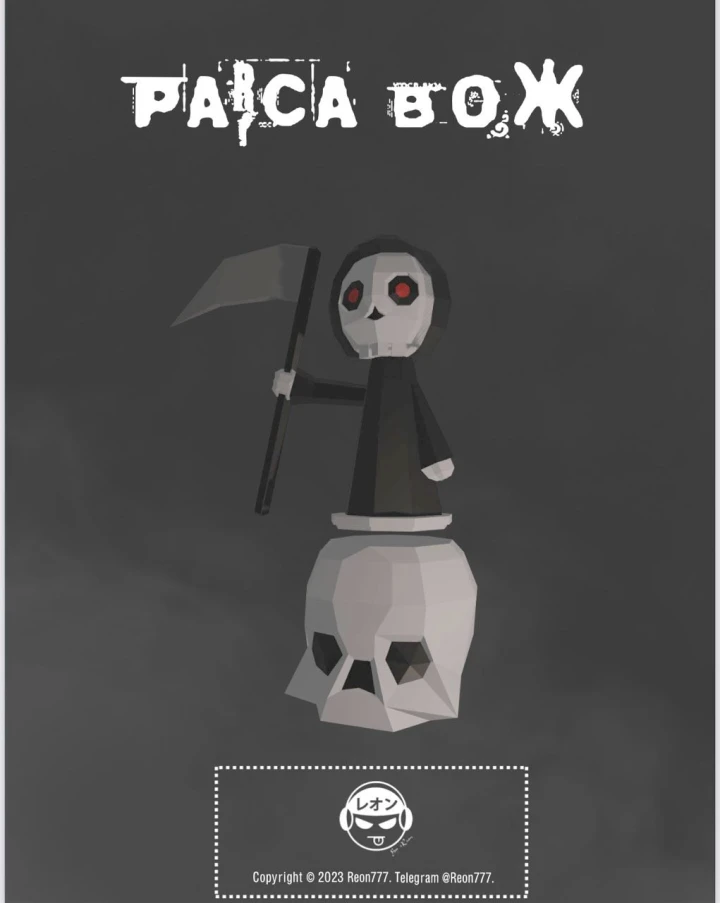 Grim Reaper Papercraft PDF Template - Low Poly 3D Skull Base Model - Dark Fantasy Decor - DIY Digital Download