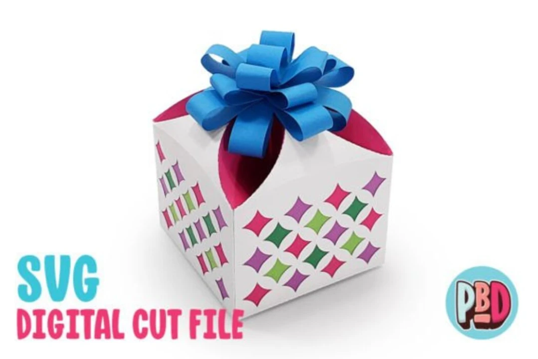 Party Gift Box 3D Papercraft SVG